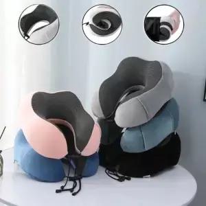 U자형 메모리 폼 목 베개 부드러운 여행 마사지 수면 비행기 자궁 경부 관리 침구