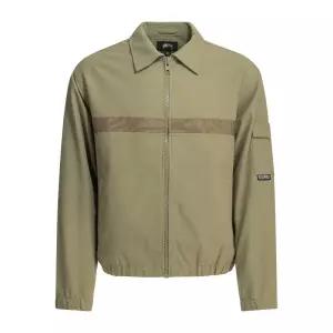 콘트라스트 호리즌탈 패널 코튼 집업 재킷 1159361007KHAKI BEIGE