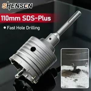 30100mm 콘크리트 벽 홀쏘 커터 세트 110mm SDS 플러스 샹크 아버 벽돌 시멘트 석재 및 천공용