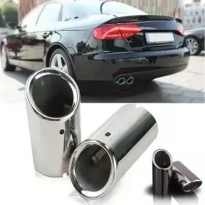 2pcs 자동차 스테인레스 스틸 크롬 배기 헤더 팁 파이프 후면 머플러 아우디 A4 B8 A4L Q5 20072014