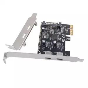 PCIE듀얼 유형 C 확장 카드 PCI Expss X12포트 TYPEC USB 3.2 GEN1 5Gbps 변환 라이저 ASM1042 데스크탑용