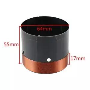 우퍼 스피커 베이스 보이스 코일 블랙 알루미늄 라운드 구리 와이어 1015 인치 DIY 중 63.5mm 8ohm 2 개