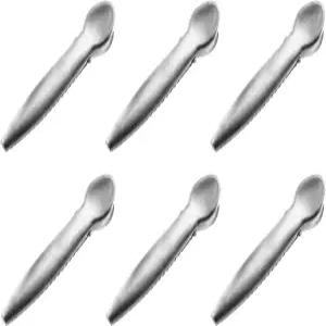 6pcs 헤비 듀티 스테인리스 스틸 악어 클립 턱 씰링 신선한 보관 클램프 및 커피 식품 봉투용 밀폐 씰 그립