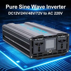 순수 정현파 인버터 12V/24V/48V/72V 220V 3000W/4000W/5000W DC-AC 전력 변환기 자동차 태양광 충전기