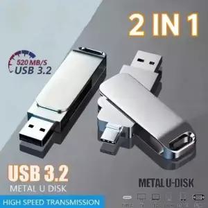 고속 16TB 플래시 드라이브 USB 3.2 메탈 U 타입-C 메모리 스틱 방수 저장장치 PC 휴대폰 데이터 전송 2026