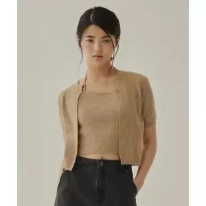 커버낫 COVERNAT WOMAN 우먼 홀터넥 크롭 하프 니트 Beige