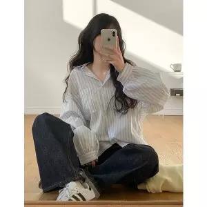 공구우먼 09초이스 메이티 루즈핏 스트라이프 셔츠 86363 빅사이즈 여성의류 3817013 425009