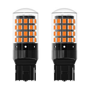 2pcs T20 LED 7443 W21W Led 전구 자동차 방향 지시등 램프 12V 흰색 빨간색 호박색 2835 54smd 3000LM