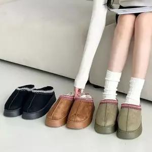 겨울 여성 부츠 인디안 통굽 슬리퍼 스웨이드 패턴 뮬 여성부츠 스웨이드부츠 통굽부츠