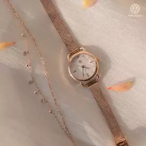 매장정품 VOLKSVAGEN WATCH 스와로브스키 스톤 사용+메쉬밴드 여성 메탈시계 VW-Whitestone-RG