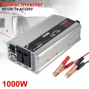 자동차 전원 인버터 1000W 전자 전압 변환기 자동차 RV 가정용 노트북 트럭 12V에서 110V 220V로 변환