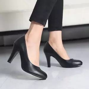 여자 블랙 오피스 펌프스 정장구두 9.5cm (225-250)