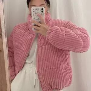 캐주얼패딩 여자 골덴 숏패딩 코듀로이 하이넥 패딩 겨울 아우터