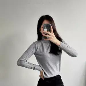 [하프클럽/]비스코스 반목 니트티 긴팔 폴라티 스탠다드 데일리 이너웨어