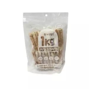 [반려] 뉴트리오 한가득담은 치킨크런치껌 1kg 연어 오리 닭고기 치즈 치아건강