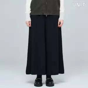 유닛 블랙 플레어 와이드 긴기장 자스민 바지 UFKKBP382N-08