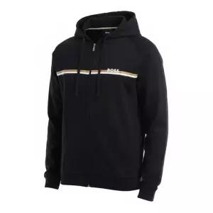 휴고보스 26SS Cotton-Terry Zip-Up Hoodie With Stripes and Logo 50554785-001 스트라이프 및 로고 코튼