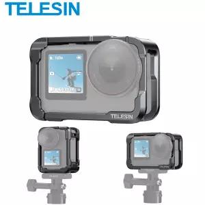 TELESIN 알루미늄 합금 프레임 보호 케이스 토끼 케이지 듀얼 콜드 슈 메탈 쉘 dji 호환 OSMO Action 6 액