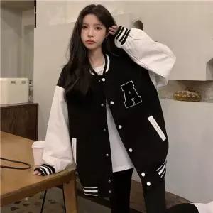 [하프클럽/셀럽하우스]여성 캐주얼점퍼 야구점퍼 대학생과잠 영문 야구잠바