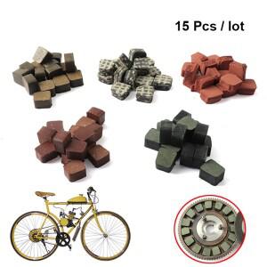 15pcs 클러치 패드 마찰 블록 49cc 66cc 80cc 2 스트로크 자전거 전동 엔진 부품