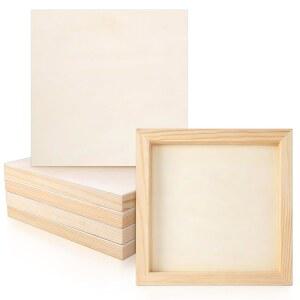 Owevin 6팩 8 x 8인치 나무 패널 보드, 그림 그리기, 캔버스용 미완성 캔버스 보드. DIY 공예 프로젝트, 유화, 아크릴과 함께하는 예술적 활용