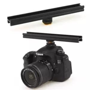 레일 DSLR 카메라 핫슈 연장 바 브라켓 거치대 플래시 200mm