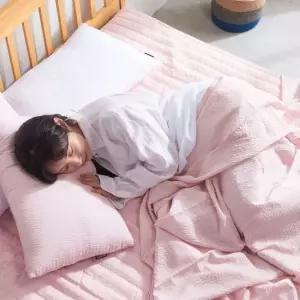 시어서커 홑이불 핑크 D Q _간절기 침구 면 홑겹이불