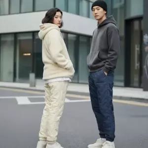[에이치플러스몰]남녀공용 경량 패딩 조거 팬츠 겨울 방한 바지 라이더 스타일 하의