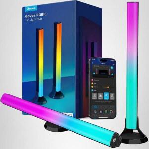 고비 RGBIC 라이트 바 45-70인치 TV에 적합한 15인치 WiFi TV 백라이트 다양한 배치 옵션이 있는 스마트 라이트 바 알렉사 Google 어시스턴트와 함께 작업 블랙