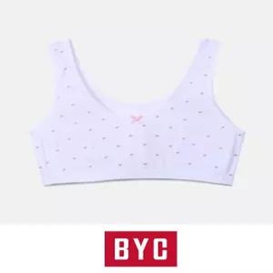 (BYC) 귀여운 리본 패턴 나염 메가스타 주니어 브라 1단계 10대속옷 브래지어