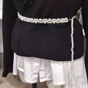 진주 두줄 체인벨트 여성 패션 소품 악세서리