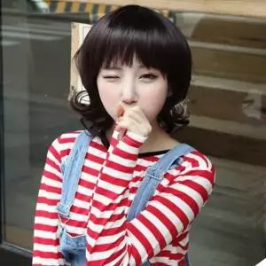 [MEM5MO8266]웨이브 단발 베이직 뷰티 패션 통가발