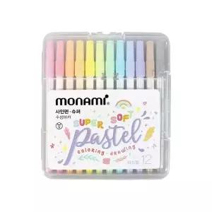 모나미 싸인펜 미술 그림 필기구 파스텔 사인펜 12색 사인펜 싸인펜 필기구 WFLQJN4