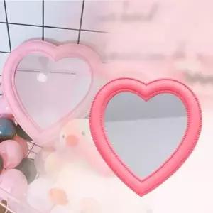 핑크 하트 인테리어 화장대 거울 이우 2col 공주 탁상