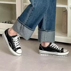 스티치 캔버스 키높이 빈티지 베이직한 운동화 슈즈