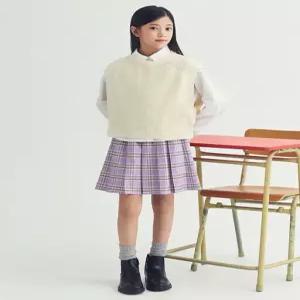 (택가49900원) MKF2RS2211 여아) 체크 플리츠 우븐 스커트