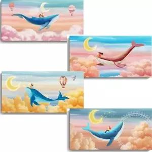 꿈과희망의 고래 그림 액자 80X40 학업운 종이 나무