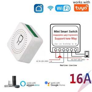 16A 미니 WIFI 스위치 DIY 스마트 릴레이 라이프 APP 제어 원격 타이머는 ALEXA HOME CE와 함께 작동