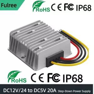 DC-전압 변환기 DC 12V 24V 스텝 다운 5V 20A 100W 10A 50 감압 레귤레이터 전력 변환기 방수 모듈
