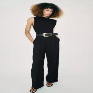 ZARA 벨트 롱 점프수트 - 블랙 4387/047/800