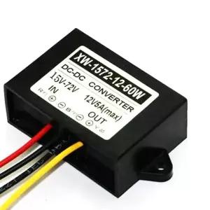 12v 자동차 안정기 방수 IP67 DC DC 컨버터 레귤레이터 DC15-72V 24V 36V 48V 스텝 다운 12V 5A 60W 모듈