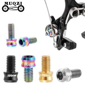 MUQZI 2pcs 티타늄 브레이크 캘리퍼스 볼트 M5x10mm 전면 후면 C 나사 자전거 V