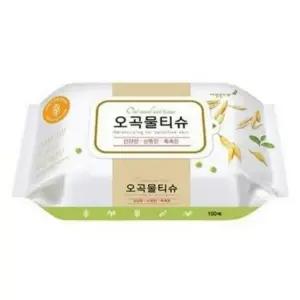 오곡물티슈 캡 100매 깨끗한나라