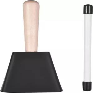 나무 손잡이 망치 타악기가 있는 금속 카벨 밴드 연주를 위한 핸드 리듬 연습 음악 교육 라우드 클리어 톤