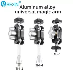 BEXIN 범용 카메라 LED 조명 삼각대 매직 암 더블 볼 헤드 관절 장착 1/4 인치 나사
