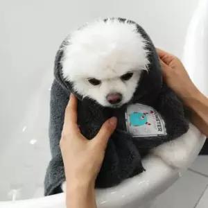 [반려] 강아지 몬스터 펫타올 그레이 소형 1P 고양이 수건 강아지펫타올