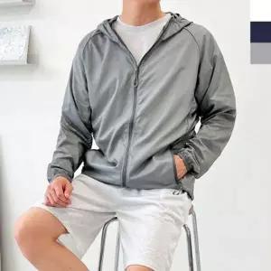 남성 스트링 바람막이 점퍼 1P 얇고 가벼운 후드 집업 자켓 아우터