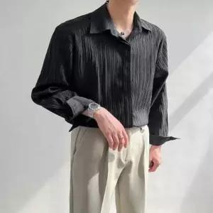 남성 세로줄 스트라이프 셔츠 루즈핏 긴팔 남방