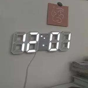 탁상 벽 설치 2타입 겸용 3D 입체 화이트 LED시계 탁상 벽 설치