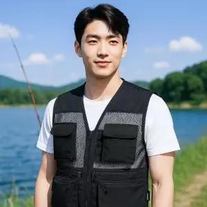 초경량 메쉬 레저 조끼 이우 XL 낚시 등산 포켓 작업